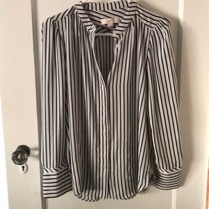 Loft long sleeve striped blouse